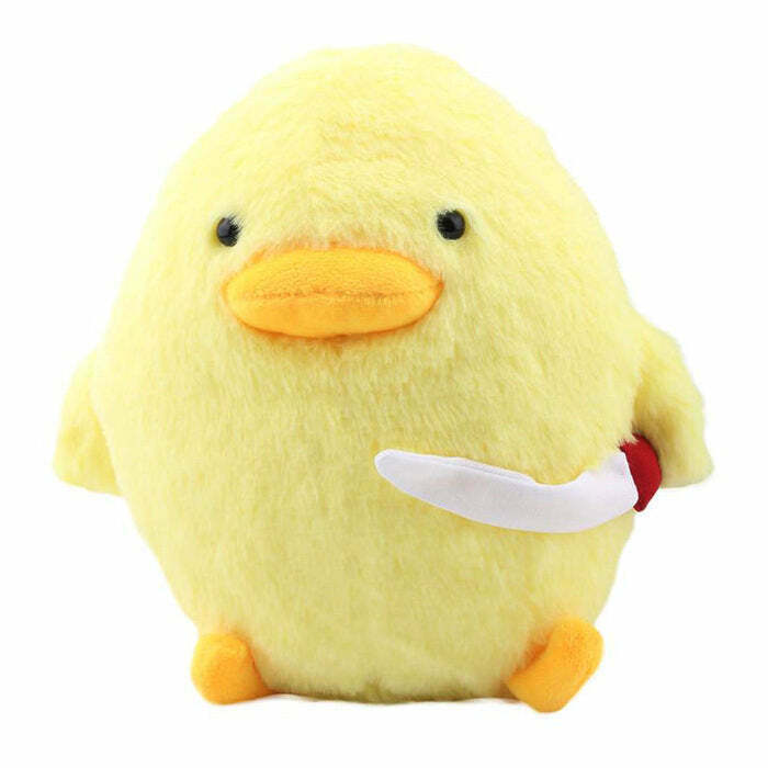 Adorable Duck With a Knife Plush Toy - Vintage Style Squishy Duck for Y2K Fashion Lovers