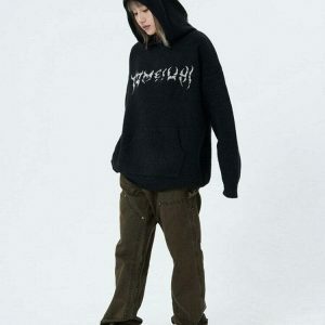 Aesthetic Centipede Knit Hoodie in Green, Blue, Brown, and Black - Trendy Cropped Zip-Up Style