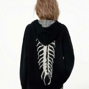 Aesthetic Centipede Knit Hoodie in Green, Blue, Brown, and Black - Trendy Cropped Zip-Up Style