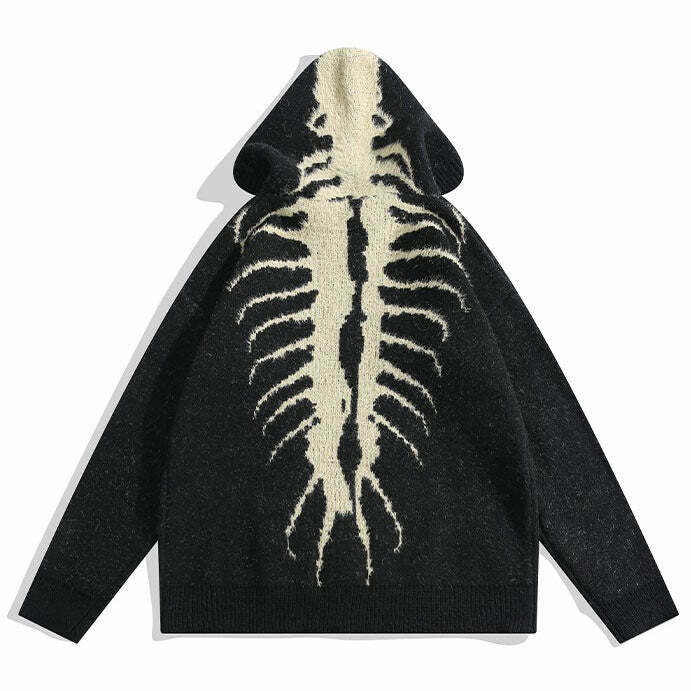 Aesthetic Centipede Knit Hoodie in Green, Blue, Brown, and Black - Trendy Cropped Zip-Up Style