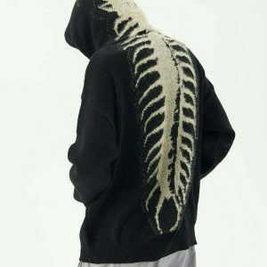 Aesthetic Centipede Knit Hoodie in Green, Blue, Brown, and Black - Trendy Cropped Zip-Up Style