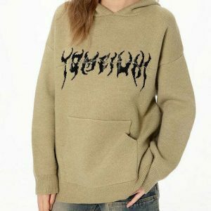 Aesthetic Centipede Knit Hoodie in Green, Blue, Brown, and Black - Trendy Cropped Zip-Up Style