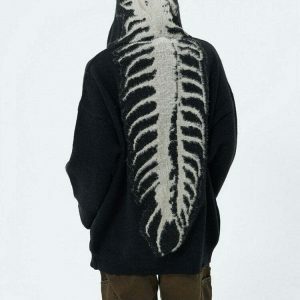 Aesthetic Centipede Knit Hoodie in Green, Blue, Brown, and Black - Trendy Cropped Zip-Up Style