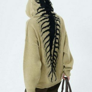 Aesthetic Centipede Knit Hoodie in Green, Blue, Brown, and Black - Trendy Cropped Zip-Up Style