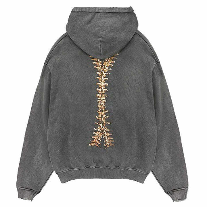 Aesthetic Skeleton Zip Up Hoodie with Spider Design - Trendy Y2K Fashion Statement