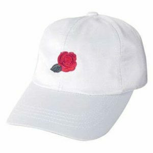 Badass Rose Cap - Trendy Y2K Denim Cap with Coquette Rose Design for Stylish Looks