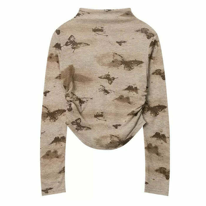 Butterfly Aesthetic Long Sleeve Top - Trendy Vintage Style for Y2K Fashion Lovers