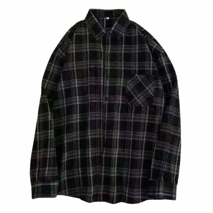 Casual Friday Aesthetic Plaid Shirt - Vintage-Inspired Cut-Out Design for Trendy Looks