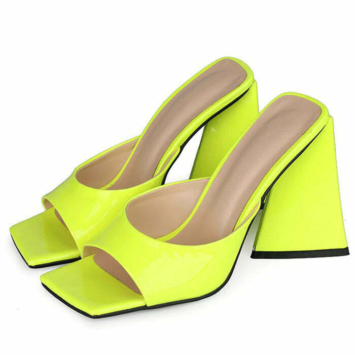 Charlotte Neon Heels: Bold Baddie High Heels for Trendy Y2K Neon Fashion Lovers