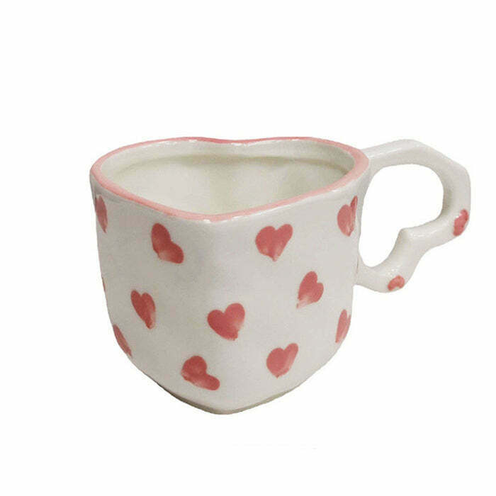 Charming Sweetheart Ceramic Cup - Aesthetic Y2K Mug for Tea Lovers and Cupid Enthusiasts