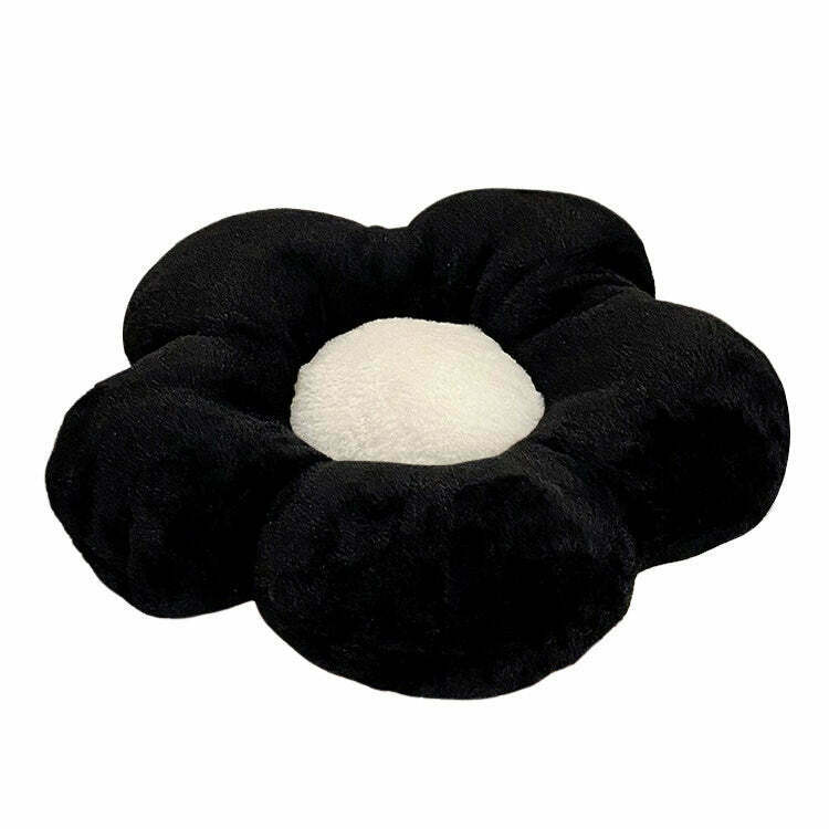 Chic Black & White Flower Pillow - Cozy Eden Flower Design for Trendy Plant Lovers