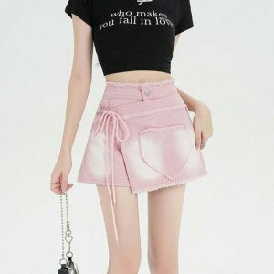 Chic Brown Heart Stealer Wrap Skort for Trendy Y2K Style with Slit - Perfect Spring Fashion