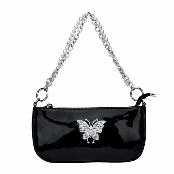 Chic Butterfly Baguette Bag - Trendy Aesthetic Design for Y2K Fashion Lovers