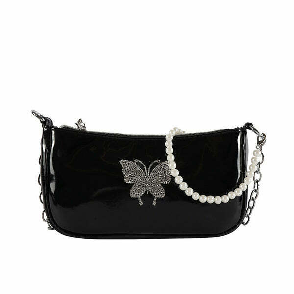 Chic Butterfly Baguette Bag - Trendy Aesthetic Design for Y2K Fashion Lovers