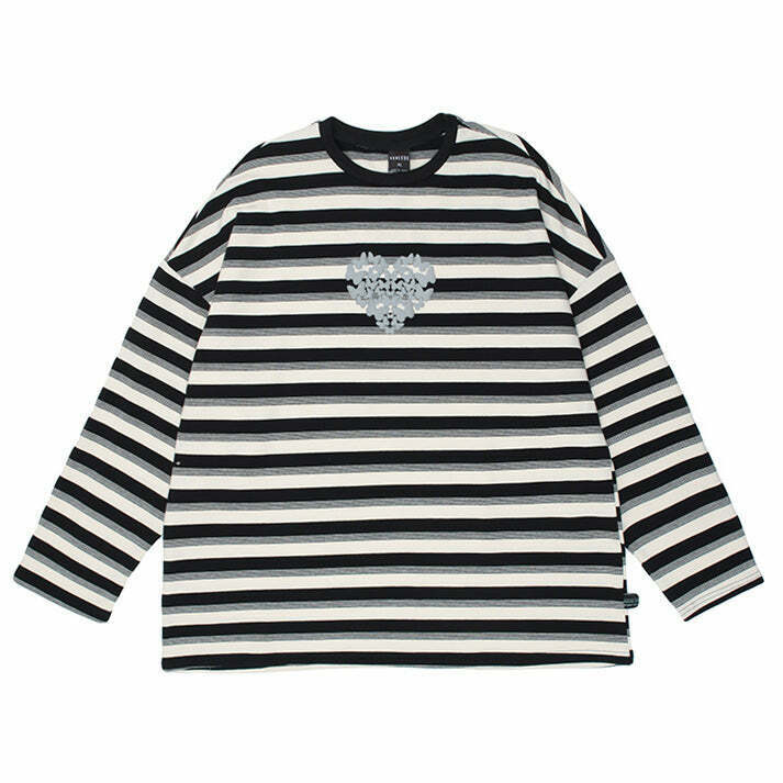 Chic Butterfly Striped Long Sleeve Tee - Y2K Graphic Bow Tee for Trendy Aesthetic Style