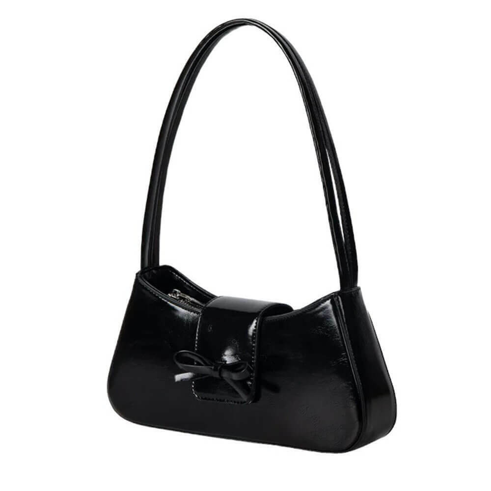 Chic Coquette Bow Baguette Bag - Trendy Heart Design for Y2K Fashion Lovers