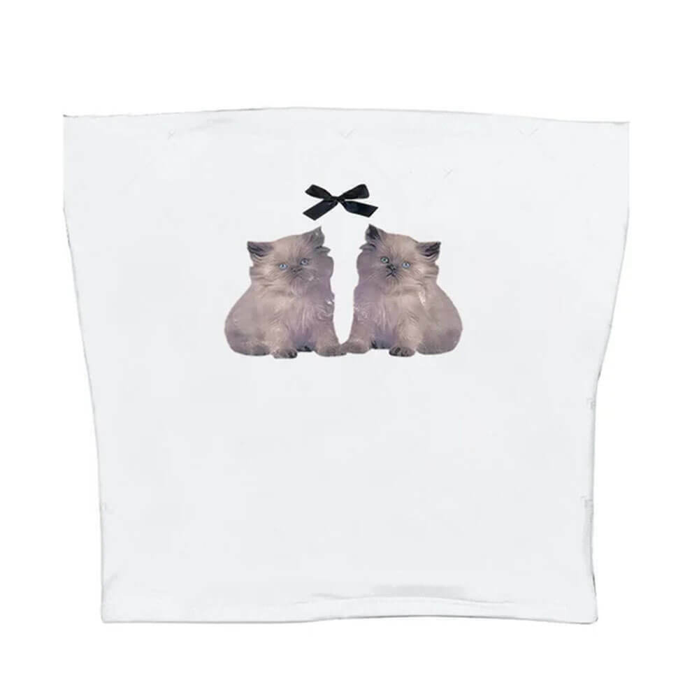 Chic Coquette Y2K Denim Tube Top with Bow Tie Detail - Trendy Crop Top for Stylish Looks