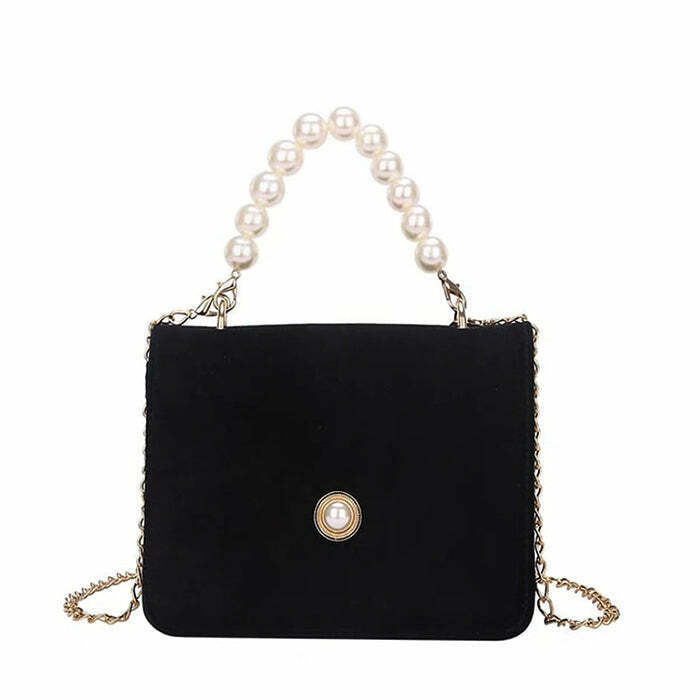 Chic French Girl Pearl Chain Bag - Trendy Aesthetic Accessory for Y2K Fashion Lovers