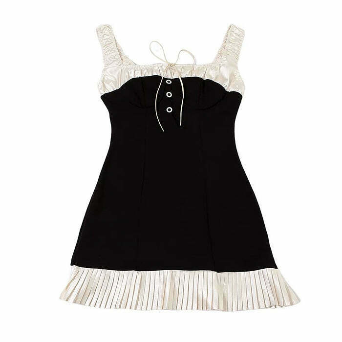 Chic French Maid Mini Dress - Elegant Sun Dress with Bohemian Flair for Y2K Style