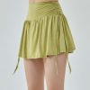 Chic French Sun Green Tennis Skirt with Drawstring - Y2K Style Bubble Skirt Fashion