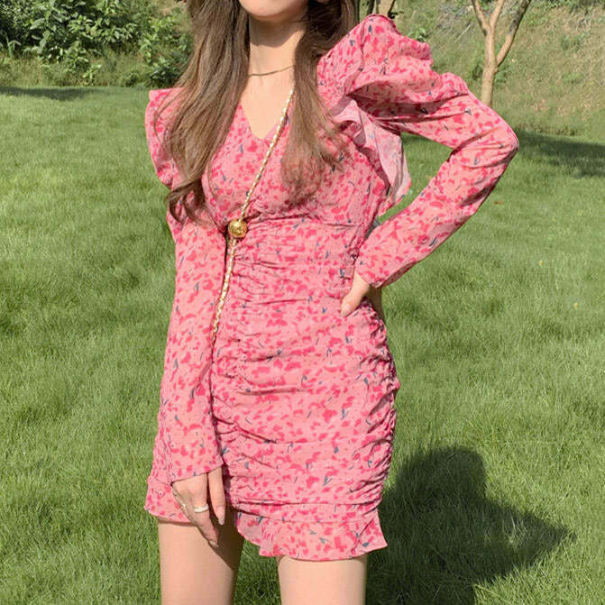 Chic Garden Party Mini Dress in Pink Plaid - Bohemian Style for Effortless Elegance