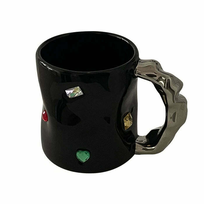 Chic Gems Coffee Cup - Y2K Aesthetic Drinkware for Coffee Lovers & Trendsetters