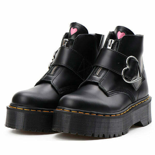 Chic Love Bites Soft Ankle Boots with Split Toe Design - Y2K Cow Print Heart Boots