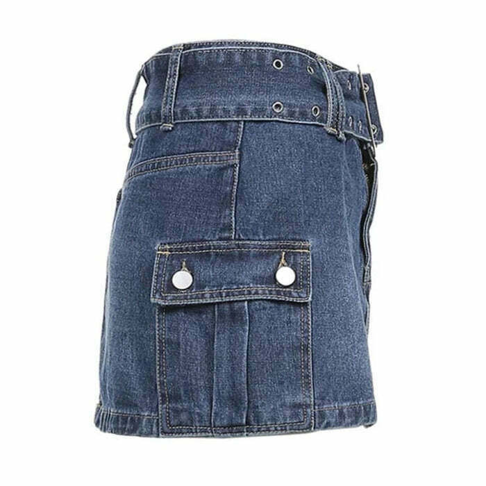 Chic Mercury Rising Y2K Denim Skirt - Trendy Bubble Style with Vintage Vibes and Comfort