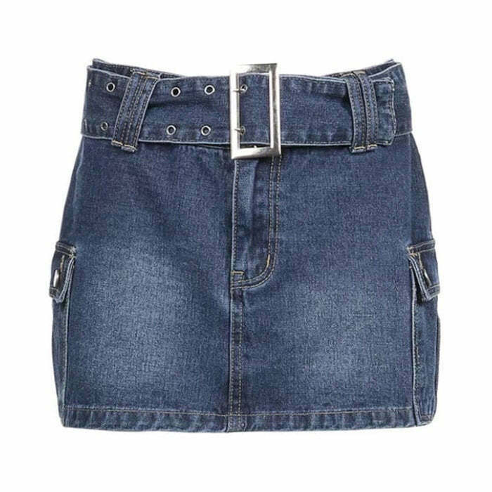 Chic Mercury Rising Y2K Denim Skirt - Trendy Bubble Style with Vintage Vibes and Comfort