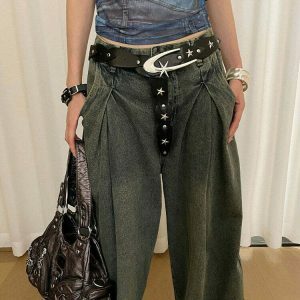 Chic Moon and Stars Belt for Trendy Y2K Fashion - Perfect for Grandmacore Aesthetic