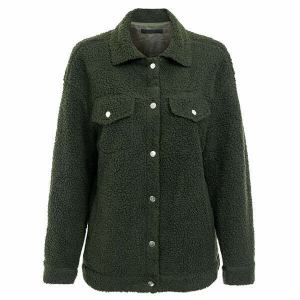 Chic Oversized Teddy Jacket in Soft Fabric - Trendy Y2K Style for Effortless Layering