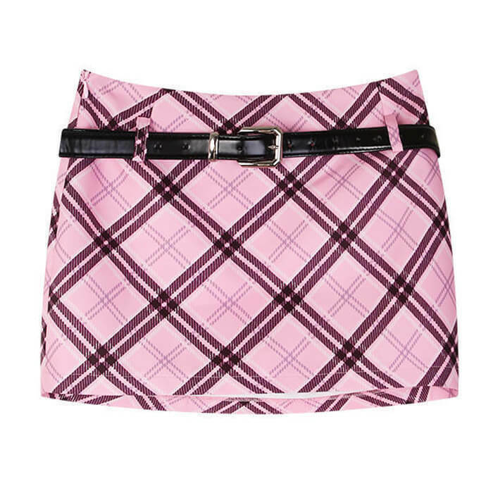 Chic Preppy Aesthetic Pink Bubble Skirt with Drawstring - Y2K Fashion Essential