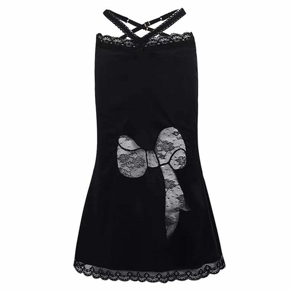 Chic Satin Coquette Bow Lace Midi Skirt - Y2K Inspired Drawstring Design in Grey