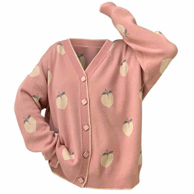 Chic Soft Peach Cardigan - Cozy Coquette Style for Effortless Y2K Fashion Looks