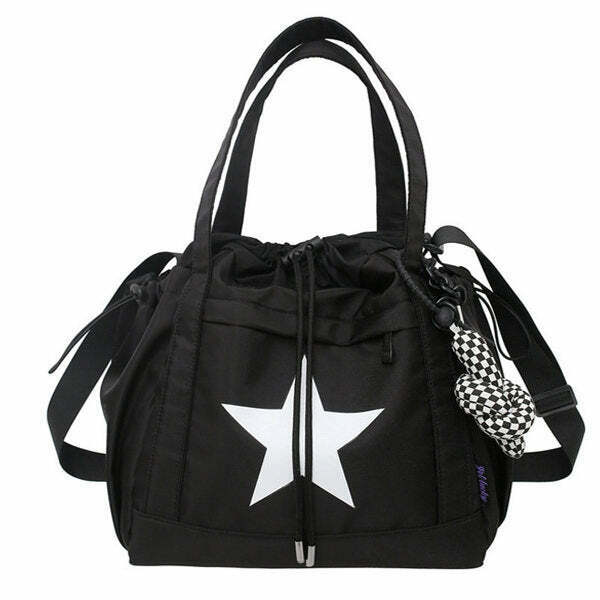 Chic Star Girl Nylon Handbag - Real Y2K Style Minimalist Handbag for Trendy Outfits