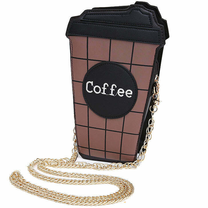 Chic Takeaway Coffee Clutch in Coffee Color - Perfect for Y2K Grunge Style & K-Pop Fashion