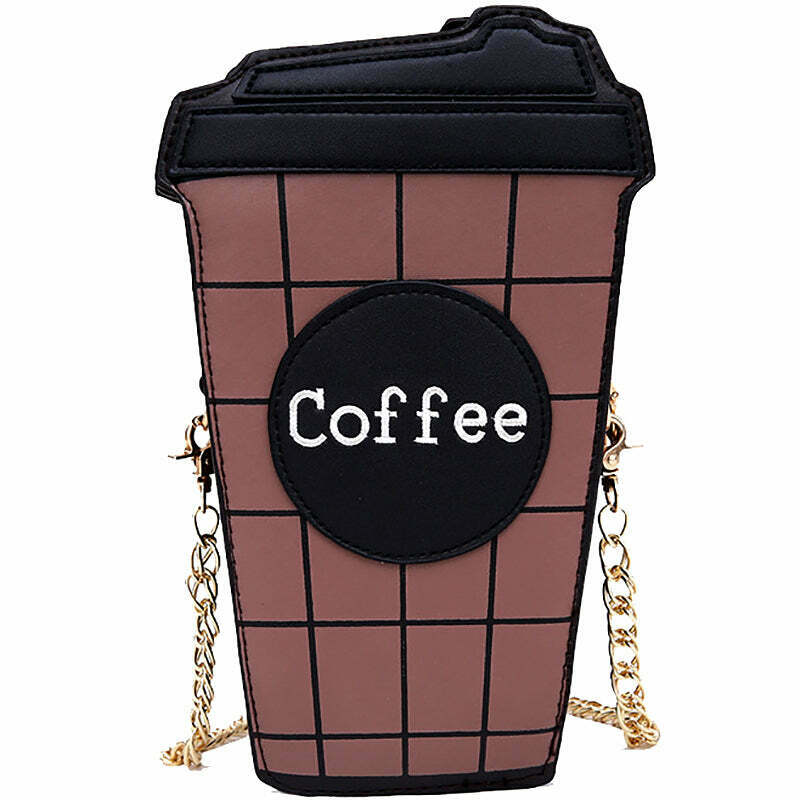 Chic Takeaway Coffee Clutch in Coffee Color - Perfect for Y2K Grunge Style & K-Pop Fashion