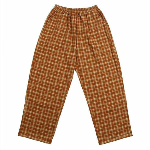 Chic Vintage Plaid Trousers with Cozy Fit - Perfect for Y2K Fashion Lovers