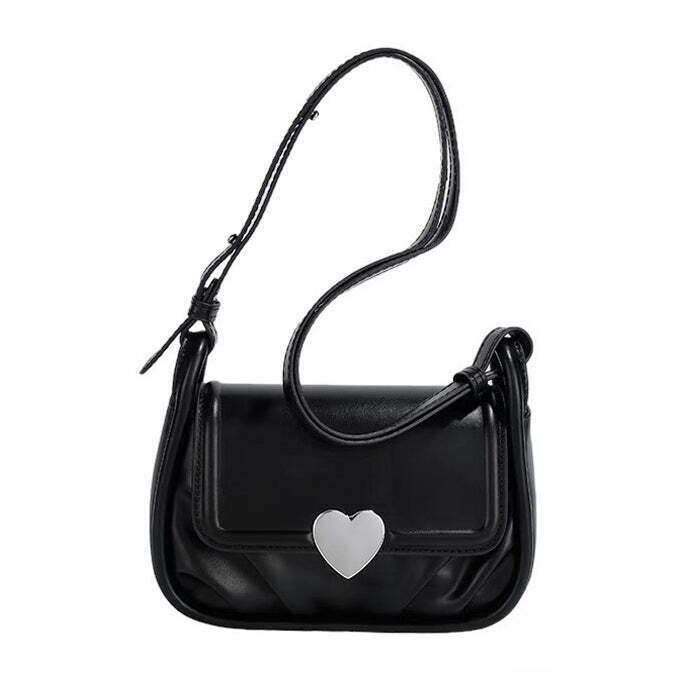 Chic Y2K Aesthetic Heart Bag - Trendy Crossbody with Stylish Design for Fashion Lovers