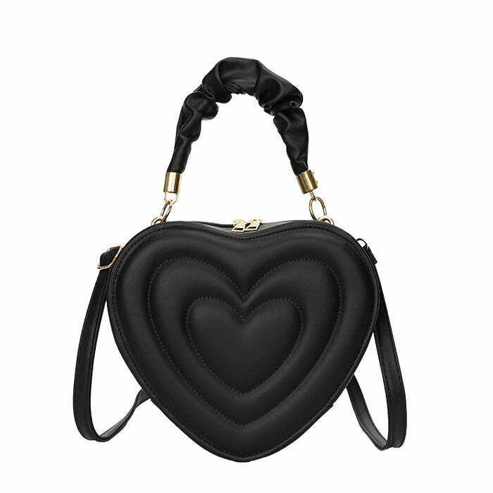 Chic Y2K Aesthetic Heart-Shaped Bag in Vibrant Colors - Trendy Y2K Fashion Accessory