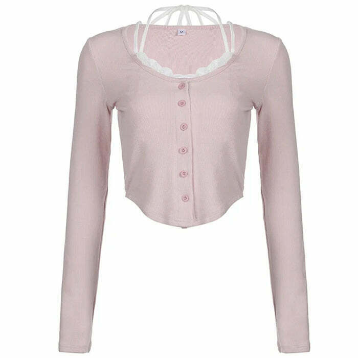 Chic Y2K Baby Layered Pink Top with Bow Tie Detail - Trendy Denim Tube & Fairy Style