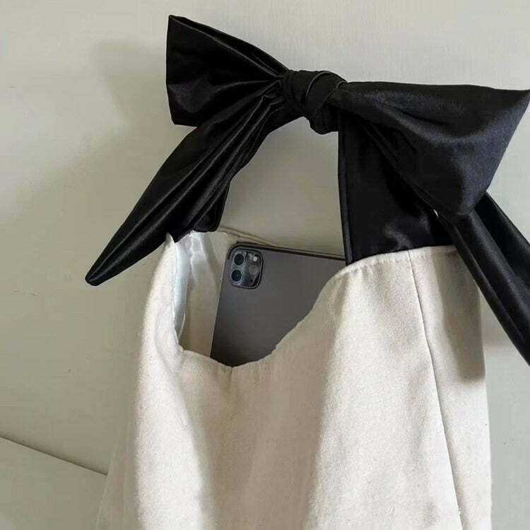 Chic Y2K Bow-Tie Mini Bag - Stylish Aesthetic Accessory for Trendy Outfits