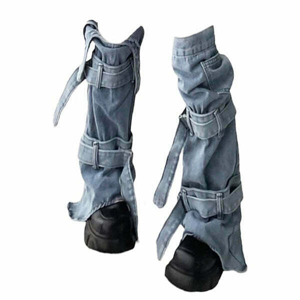 Chic Y2K Denim Leg Warmers for Trendy Outfits - Stylish & Comfortable Fashion Accessory