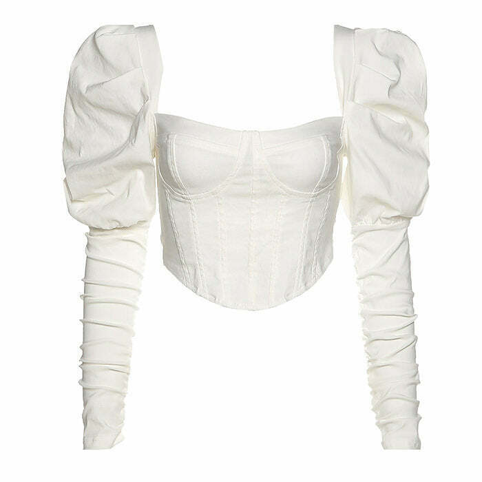 Chic Y2K Fairy Corset Top with Bow Tie Ribbons - Trendy Denim Tube Crop Top