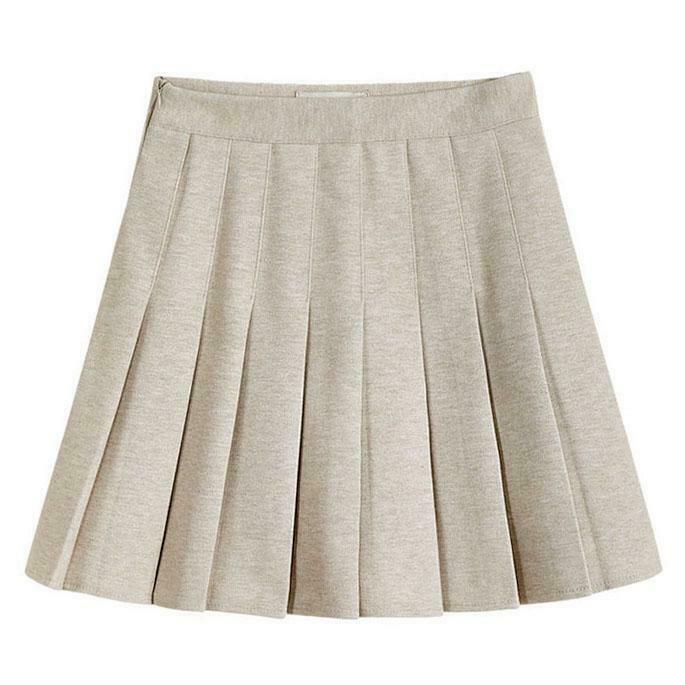 Chic Y2K Grey Pleated Skirt with Drawstring, Perfect for Emo and Casual Styles