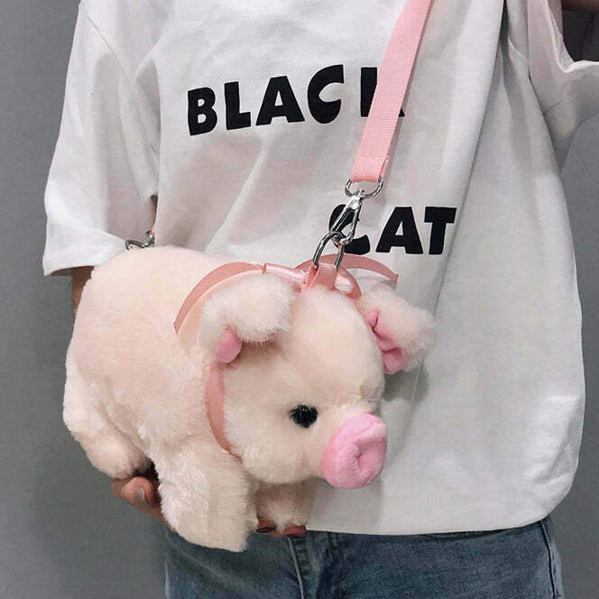 Chic Y2K Mini Pig Shoulder Bag - Cute Aesthetic Bag for Trendy Outfits and Everyday Use