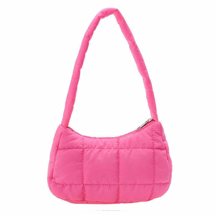 Chic Y2K Puffer Baguette Bag in Trendy Colors - Stylish, Lightweight & Versatile Fashion Accessory