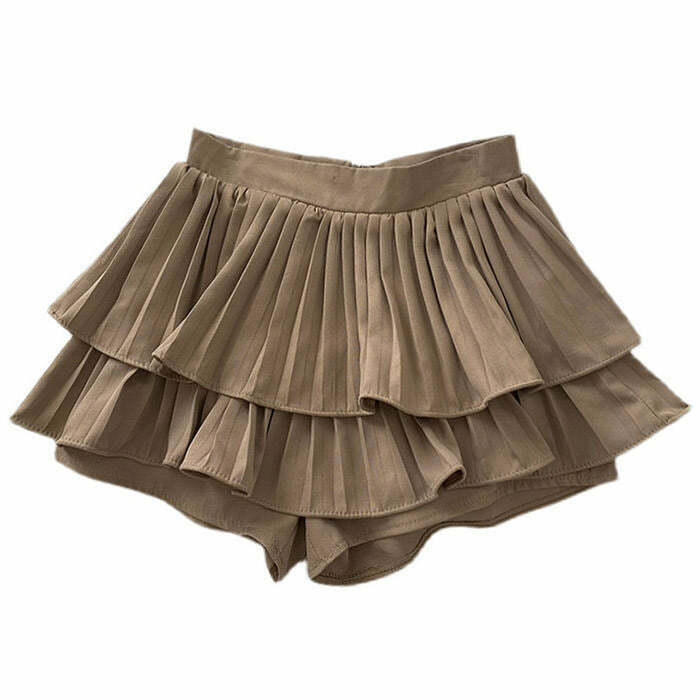 Chic Y2K Ruffle Mini Skirt in Grey - Trendy Drawstring Design with Playful Bubble Style