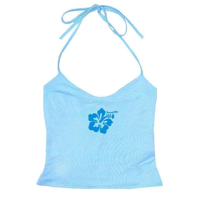 Coconut Girl Aesthetic Halter Top - Y2K Denim Tube Top for Baddie Girls & Disco Cowgirls