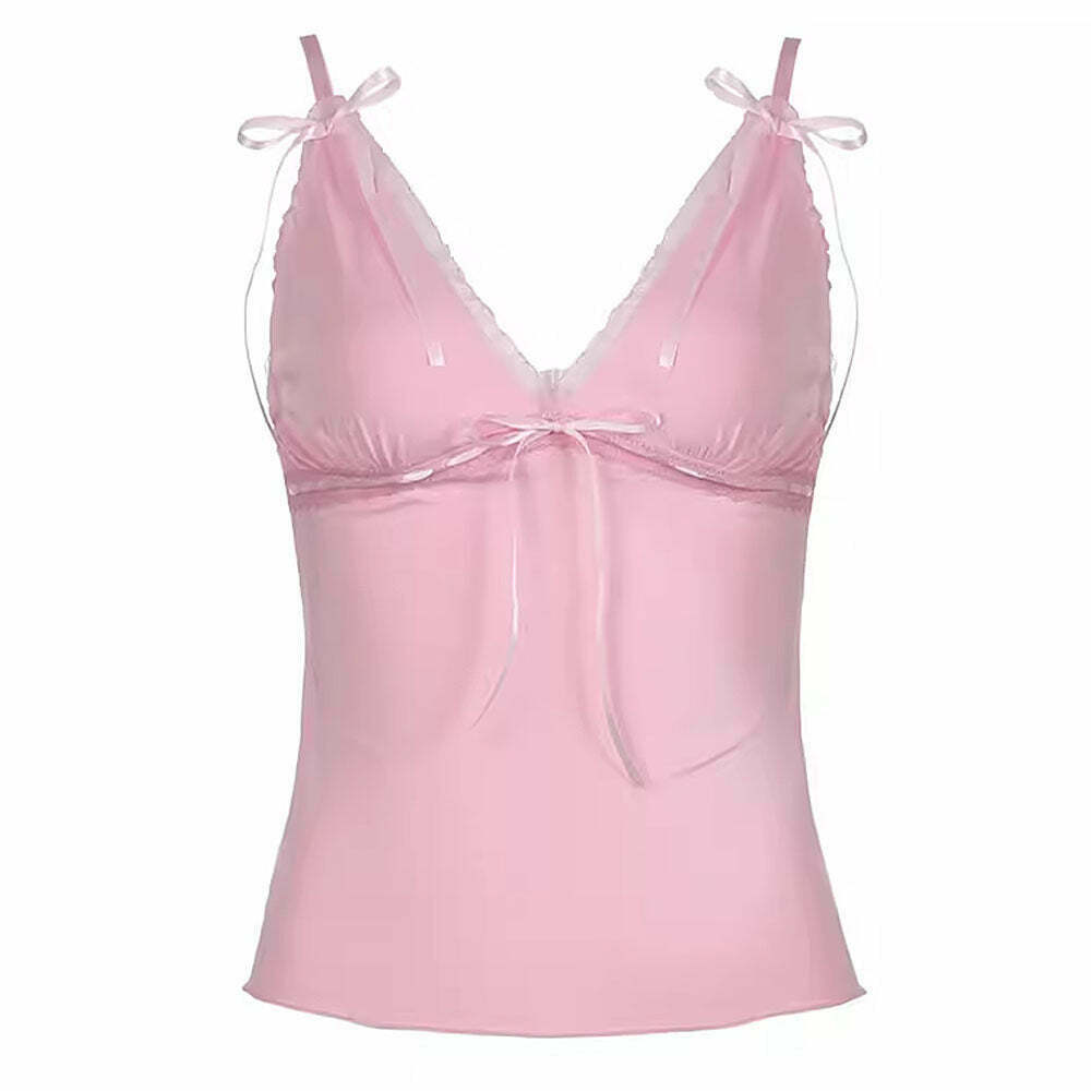 Coquette Girl Pink Bow Lace Top - Trendy Denim Tube Top for Baddie & Disco Cowgirl Styles